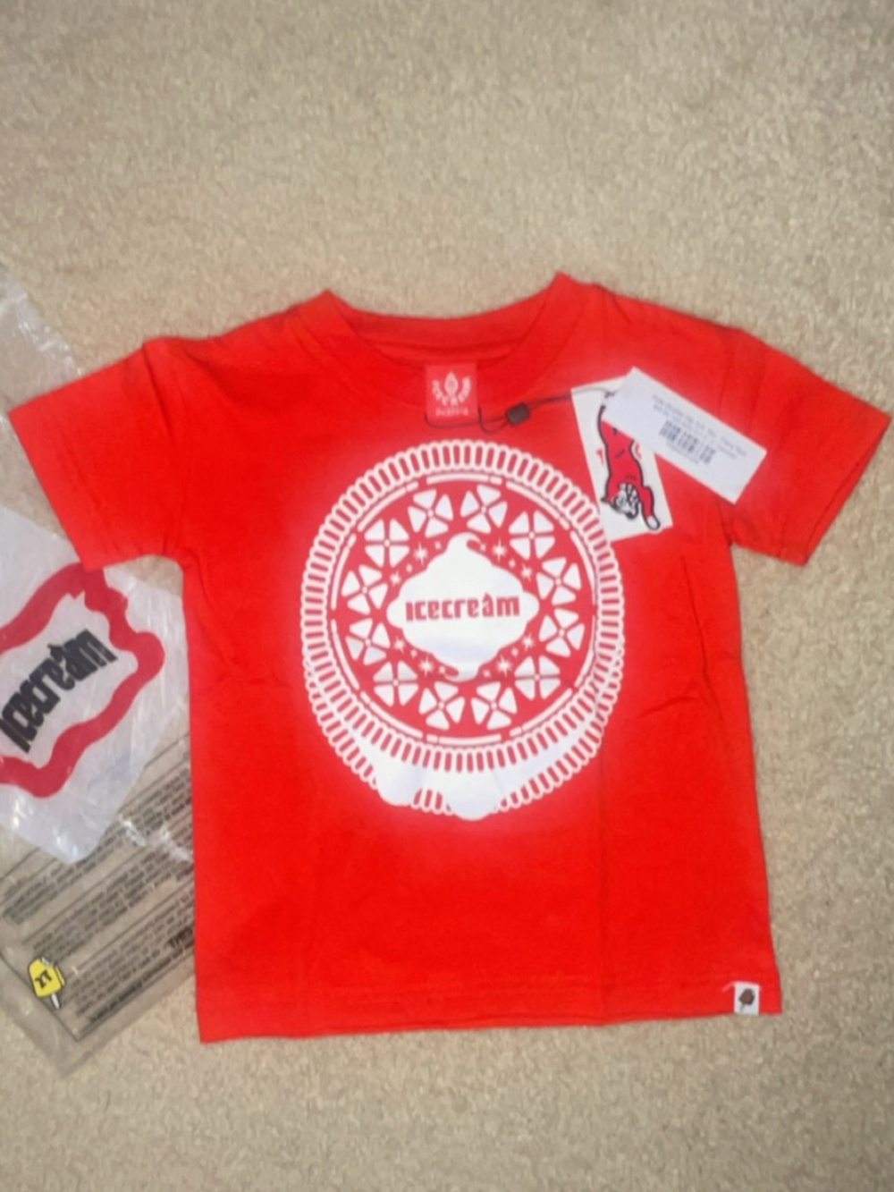 Kids ice cream billionaire boys club red double dip tee 2T